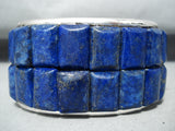 One Of The Best Native American Lapis Inlay Sterling Silver Bracelet-Nativo Arts