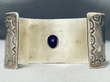 Native American Heavy 108 Grams Vintage Southwestern Amethyst Sterling Silver Bracelet-Nativo Arts