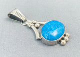 Exquisite Native American Navajo Denim Lapis Sterling Silver Pendant-Nativo Arts