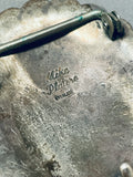 Mikey Platero Vintage Native American Navajo Sterling Silver Hand Stamped Buckle-Nativo Arts