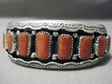 Best Navajo Will Mariano Coral Sterling Silver Native American Bracelet-Nativo Arts