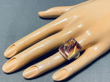 Important Unique Vintage Native American Navajo Ben Begaye (d) Shell Sterling Silver Ring-Nativo Arts