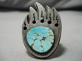 Museum Quality Aaron John Vintage Native American Navajo Spiderwb Turquoise Sterling Silver Ring-Nativo Arts