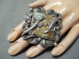 Big Lizard #8 Turquoise Sterling Silver Native American Ring-Nativo Arts
