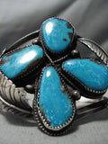 Quality Vintage Native American Navajo Red Mountain Turquoise Sterling Silver Bracelet Old-Nativo Arts