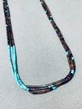 Hypnotic Vintage Santo Domingo Turquoise Penn Shell Sterling Silver Necklace-Nativo Arts