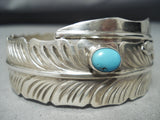One Of The Most Detailed Native American Navajo Turquoise Sterling Silver Bangle Bracelet-Nativo Arts