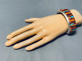 Highly Rare Navajo Turquoise Shell Thick Sterling Silver Bracelet-Nativo Arts
