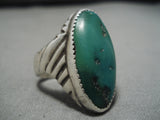 Important Rich Hoskie Vintage Native American Navajo Cerrillos Turquoise Sterling Silver Ring-Nativo Arts