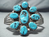 Phenomenal Navajo Native American Old Kingman Turquoise Sterling Silver Bracelet-Nativo Arts