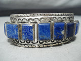 One Of The Best Vintage Native American Navajo Lapis Sterling Silver Bracelet-Nativo Arts