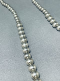 Fabulous Vintage Native American Navajo Sterling Silver Bead Necklace-Nativo Arts