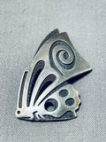 Unique Detailed Rabbit Vintage Native American Hopi Sterling Silver Butterfly Pin-Nativo Arts