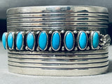 Fabulous Vintage Native American Navajo Sleeping Beauty Turquoise Sterling Silver Bracelet-Nativo Arts