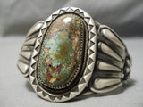 Quality Zuni Native American Rare Technique Turquoise Sterling Silver Bracelet-Nativo Arts