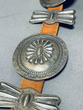 Early 1900's Vintage Native American Navajo Hand Hammered Sterling Silver Concho Belt Old-Nativo Arts
