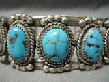 Opulent Vintage Native American Navajo Spiderweb Turquoise Sterling Silver Bracelet Old-Nativo Arts