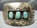 Incredible Huge Vintage Native American Navajo Royston Turquoise Sterling Silver Bracelet-Nativo Arts