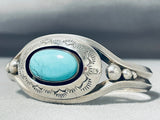Astonishing Vintage Native American Navajo Blue Diamond Turquoise Sterling Silver Bracelet-Nativo Arts