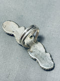 4 Story Tall Vintage Native American Navajo Turquoise Sterling Silver Leaf Ring-Nativo Arts