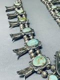 Museum Vintage Native American Navajo Royston Turquoise Sterling Silver Squash Blossom Necklace-Nativo Arts