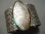 Huge Native American Navajo Royston Turquoise Sterling Silver Stamped Bracelet Cuff-Nativo Arts