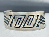 Will Yazzie Fascinating Vintage Native American Navajo Sterling Silver Overlay Bracelet-Nativo Arts