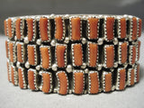 Important Navajo Sterling Silver Native American Coral Bracelet Cuff-Nativo Arts
