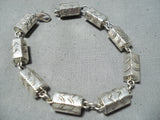 Fascinating Vintage Navajo Native American Sterling Silver Link Bracelet-Nativo Arts