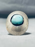 Amazing Vintage Native American Navajo Sky Blue Turquoise Sterling Silver Ring Old-Nativo Arts