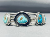 Old Rare Deposit Chunk Turquoise Vintage Native American Navajo Sterling Silver Bracelet-Nativo Arts