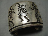 Best Vintage Native American Hopi Bernard Dawahoya Sterling Silver Huge Bracelet Old-Nativo Arts
