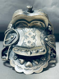 Most Detailed Native American Navajo Sterling Silver Handmade Saddle Bracelet Cuff-Nativo Arts