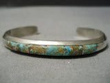 Thicker Vintage Native American Navajo Royston Turquoise Sterling Silver Bracelet Old-Nativo Arts