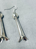Native American Outstanding Santo Domingo Sterling Silver Blossoms Earrings-Nativo Arts
