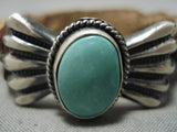 Very Rare Vintage Native American Navajo Sterling Silver Concho Leather Bracelet-Nativo Arts