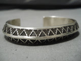 Important Vintage Native American Navajo Calvin Martinez Sterling Silver Native Bracelet-Nativo Arts