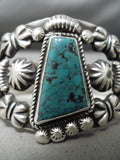 Kirk Smith Vintage Native American Navajo Authentic Sterling Silver Turquoise Bracelet-Nativo Arts