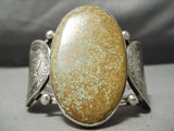 Huge Coin Native American #8 Turquoise Sterling Silver Bracelet Cuff-Nativo Arts