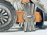 Early 1900's Vintage Native American Navajo Hand Hammered Sterling Silver Concho Belt Old-Nativo Arts