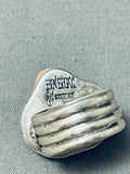 Important Ben Begaye (d) Vintage Native American Navajo Sterling Silver Turquoise Toad Ring-Nativo Arts