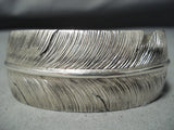 Noteworthy Navajo Sterling Silver Feather Bracelet Native American-Nativo Arts