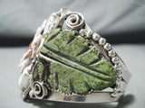 Native American Huge Flower Important Franciso Gomez Turquoise Sterling Silver Bracelet-Nativo Arts