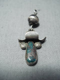 Amazing Vintage Native American Navajo Royston Turquoise Sterling Silver Pendant-Nativo Arts