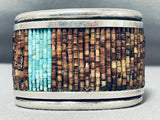 One Of The Best Vintage Native American Navajo Turquoise Heishi Sterling Silver Bracelet-Nativo Arts