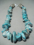 287 Gram Ultra Chunky Native American Navajo Turquoise Sterling Silver Tubule Necklace-Nativo Arts