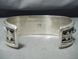 Outstanding Native American Navajo 9 Kingman Turquoise Sterling Silver Bracelet-Nativo Arts