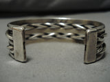 Heavy Twisted Coil Vintage Navajo Sterling Silver Native American Bracelet Old-Nativo Arts