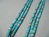 Native American Dan Coriz Important Santo Domingo Turquoise Heishi Sterling Silver Necklace-Nativo Arts