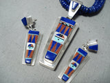 One Of The Best Native American Zuni Lapis Sterling Silver Inlay Necklace-Nativo Arts